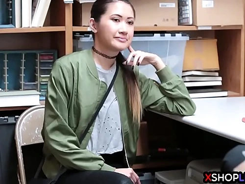 Japanese teen suspected and drilled by a mall cops rigid weenie