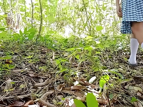 Pinay teenage college meet their college guard privately in the jungle and pummeled until spunk in muff