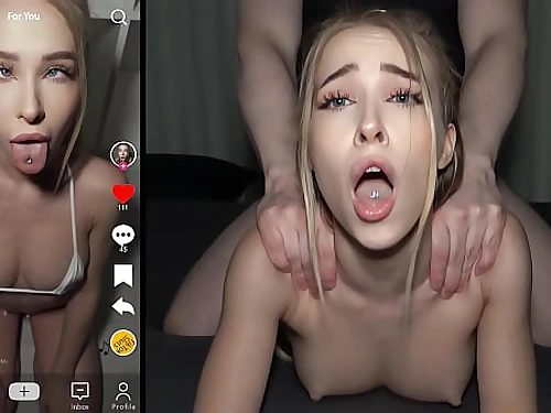 SHE MESSAGED US ON TIKTOK - Additional Cock-squeezing Teenager Enjoys Rough Doggy Boinking