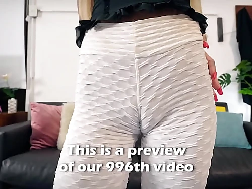 Pointy Cameltoe Tattoo Honey Dressed in her Fresh White leggings!