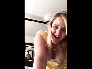 Cute amateur platinum-blonde gets pounded from behind